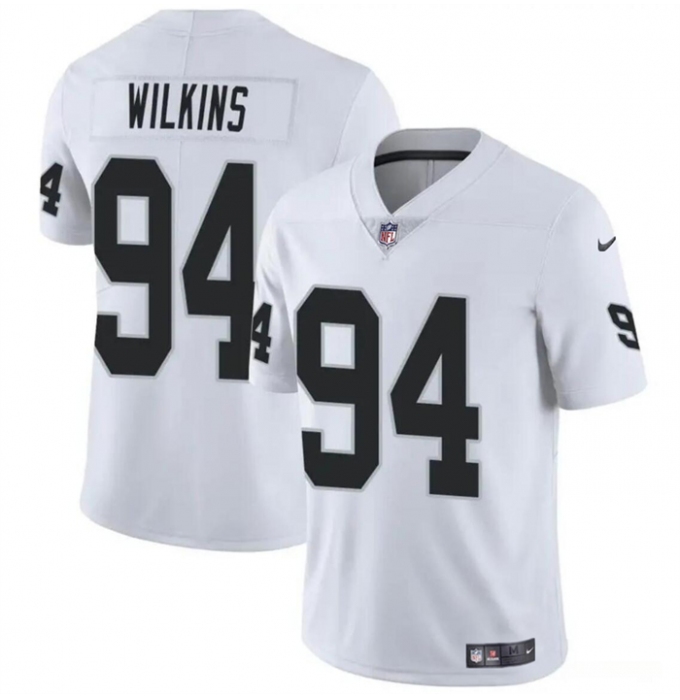 Men's Las Vegas Raiders #94 Christian Wilkins White Vapor Football Stitched Jersey