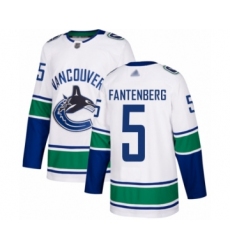 Youth Vancouver Canucks #5 Oscar Fantenberg Authentic White Away Hockey Jersey