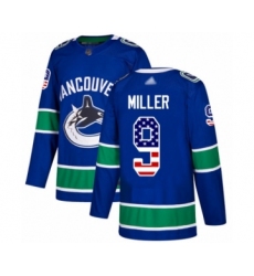 Youth Vancouver Canucks #9 J.T. Miller Authentic Blue USA Flag Fashion Hockey Jersey