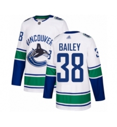 Men's Vancouver Canucks #38 Justin Bailey Authentic White Away Hockey Jersey