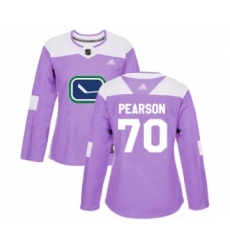 Women's Vancouver Canucks #70 Tanner Pearson Authentic Purple Fights Cancer Practice Hockey Jersey
