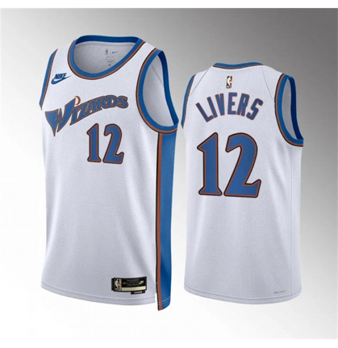 Men's Washington Wizards #12 Isaiah Livers White Classic Edition Stitched Basketball Jersey