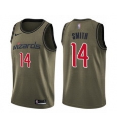 Youth Washington Wizards #14 Ish Smith Swingman Green Salute to Service Basketball Jersey