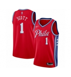 Men's Philadelphia 76ers #1 Mike Scott Authentic Red Finished Basketball Jersey - Statement Edition
