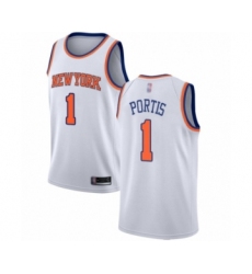 Youth New York Knicks #1 Bobby Portis Swingman White Basketball Jersey - Association Edition