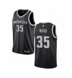 Men's Detroit Pistons #35 Christian Wood Authentic Black Basketball Jersey - City Edition