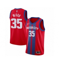 Youth Detroit Pistons #35 Christian Wood Swingman Red Basketball Jersey - 2019 20 City Edition