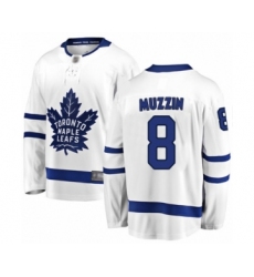 Men's Toronto Maple Leafs #8 Jake Muzzin Authentic White Away Fanatics Branded Breakaway Hockey Jersey