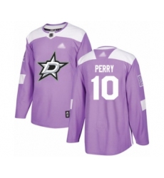 Youth Dallas Stars #10 Corey Perry Authentic Purple Fights Cancer Practice Hockey Jersey