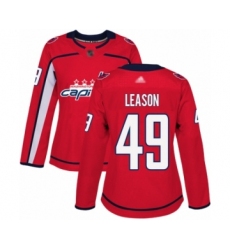 Women's Washington Capitals #49 Brett Leason Authentic Red Home Hockey Jersey