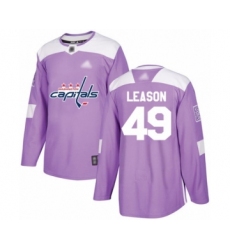 Youth Washington Capitals #49 Brett Leason Authentic White Away Hockey Jersey