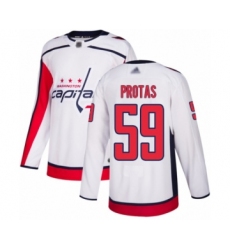 Men's Washington Capitals #59 Aliaksei Protas Authentic White Away Hockey Jersey