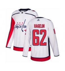 Men's Washington Capitals #62 Carl Hagelin Authentic White Away Hockey Jersey