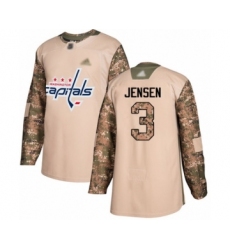 Men's Washington Capitals #3 Nick Jensen Authentic Camo Veterans Day Practice Hockey Jersey