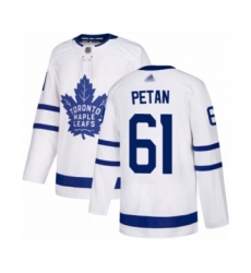 Youth Toronto Maple Leafs #61 Nic Petan Authentic White Away Hockey Jersey