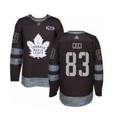 Men's Toronto Maple Leafs #83 Cody Ceci Authentic Black 1917-2017 100th Anniversary Hockey Jersey