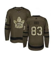 Men's Toronto Maple Leafs #83 Cody Ceci Authentic Green Salute to Service Hockey Jersey