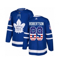Youth Toronto Maple Leafs #89 Nicholas Robertson Authentic Royal Blue USA Flag Fashion Hockey Jersey