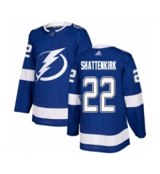 Men's Tampa Bay Lightning #22 Kevin Shattenkirk Authentic Royal Blue Home Hockey Jersey