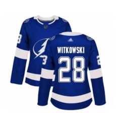 Women's Tampa Bay Lightning #28 Luke Witkowski Authentic Royal Blue Home Hockey Jersey