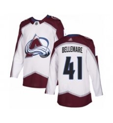 Men's Colorado Avalanche #41 Pierre-Edouard Bellemare Authentic White Away Hockey Jersey