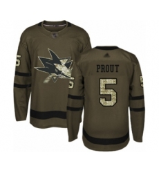 Youth San Jose Sharks #5 Dalton Prout Authentic Green Salute to Service Hockey Jersey