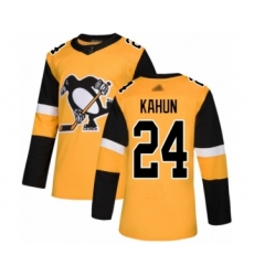 Men's Pittsburgh Penguins #24 Dominik Kahun Authentic Gold Alternate Hockey Jersey