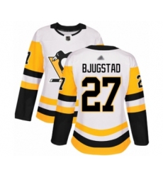 Women's Pittsburgh Penguins #27 Nick Bjugstad Authentic White Away Hockey Jersey