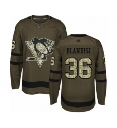 Youth Pittsburgh Penguins #36 Joseph Blandisi Authentic Green Salute to Service Hockey Jersey