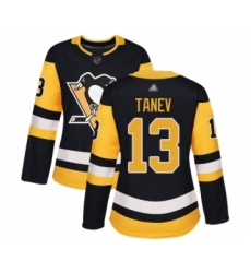 Women's Pittsburgh Penguins #13 Brandon Tanev Authentic Black Home Hockey Jersey