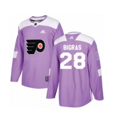 Youth Philadelphia Flyers #28 Chris Bigras Authentic Purple Fights Cancer Practice Hockey Jersey
