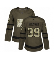 Women's Philadelphia Flyers #39 Nate Prosser Authentic Green Salute to Service Hockey Jersey