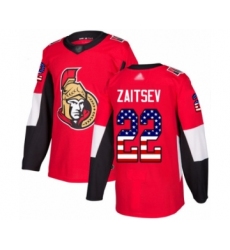 Youth Ottawa Senators #22 Nikita Zaitsev Authentic Red USA Flag Fashion Hockey Jersey