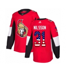 Youth Ottawa Senators #31 Anders Nilsson Authentic Red USA Flag Fashion Hockey Jersey