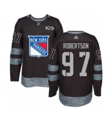 Men's New York Rangers #97 Matthew Robertson Authentic Black 1917-2017 100th Anniversary Hockey Jersey