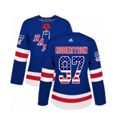Women's New York Rangers #97 Matthew Robertson Authentic Royal Blue USA Flag Fashion Hockey Jersey