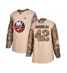 Men's New York Islanders #42 Cole Bardreau Authentic Camo Veterans Day Practice Hockey Jersey
