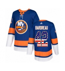 Youth New York Islanders #42 Cole Bardreau Authentic Royal Blue USA Flag Fashion Hockey Jersey