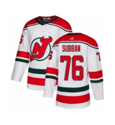 Men's New Jersey Devils #76 P. K. Subban Authentic White Alternate Hockey Jersey