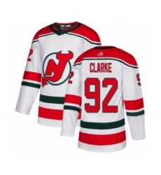 Men's New Jersey Devils #92 Graeme Clarke Authentic White Alternate Hockey Jersey