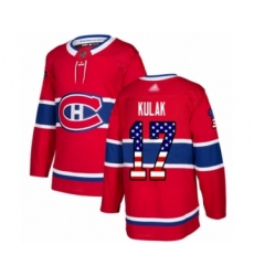 Men's Montreal Canadiens #17 Brett Kulak Authentic Red USA Flag Fashion Hockey Jersey