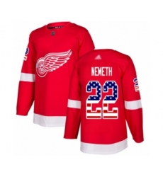 Men's Detroit Red Wings #22 Patrik Nemeth Authentic Red USA Flag Fashion Hockey Jersey