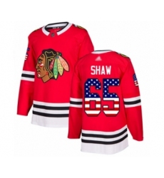 Youth Chicago Blackhawks #65 Andrew Shaw Authentic Red USA Flag Fashion Hockey Jersey