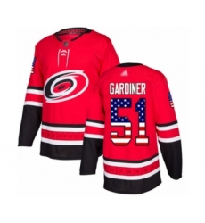 Youth Carolina Hurricanes #51 Jake Gardiner Authentic Red USA Flag Fashion Hockey Jersey