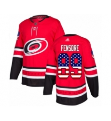 Youth Carolina Hurricanes #89 Domenick Fensore Authentic Red USA Flag Fashion Hockey Jersey