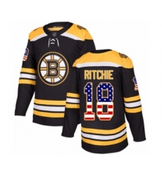 Youth Boston Bruins #18 Brett Ritchie Authentic Black USA Flag Fashion Hockey Jersey