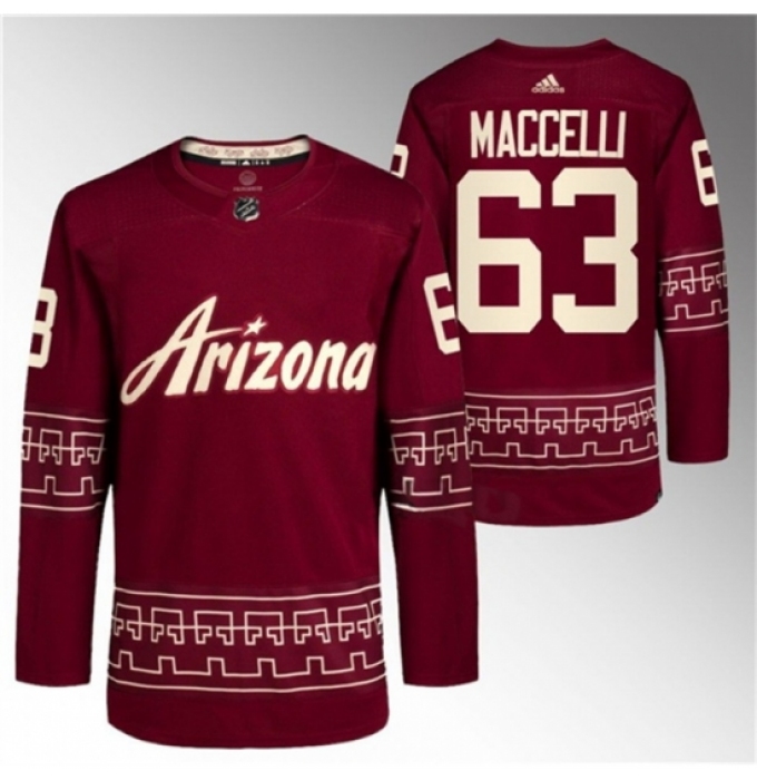 Men's Arizona Coyotes #63 Matias Maccelli Garnet Alternate Pro Jersey