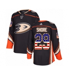 Men's Anaheim Ducks #29 Devin Shore Authentic Black USA Flag Fashion Hockey Jersey