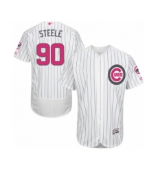 Men's Chicago Cubs #90 Justin Steele Authentic White 2016 Mother's Day Fashion Flex Base Baseball Player Jersey