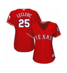 Women's Texas Rangers #25 Jose Leclerc Authentic Red Alternate Cool Base Baseball Player Jersey